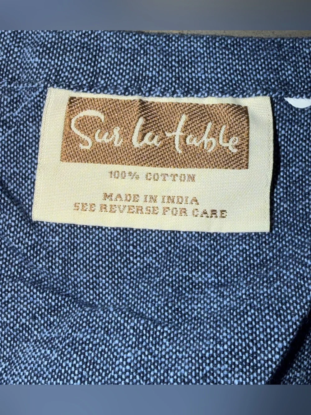 Sur La Table Navy Blue Textured‎ Knit napkin
